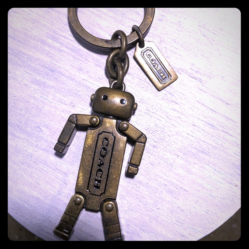 Coach Brass Robot Keychain
